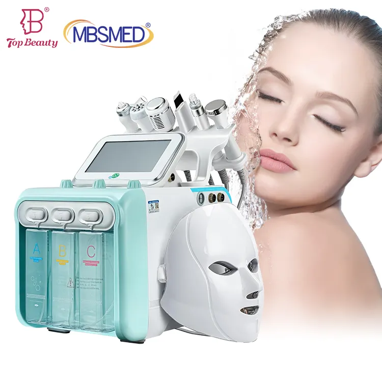 2024 beliebtes produkt kleine wasserblasen mikro-dermabrasion hydra schönheit gesichtspflege maschine mit led-maske