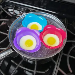 실리콘 계란 밀렵꾼 계란 컵 요리 금형 4 주방 액세서리 세트