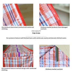 Stripe Waterproof Extra Large Jumbo Travel Laundry Moving <strong>Bag</strong> Plastic Shopping Tote PP Woven Storage <strong>Bags</strong> with Zipper - Product Image 4