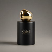 Flacon de parfum rond de 30 ml, 50 ml, 100 ml, noir de luxe, étiquette privée OEM, flacon de parfum vide, emballage personnalisé pour flacon de parfum