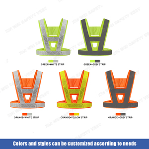 Wholesale <strong>Hi</strong> <strong>Vis</strong> Vest Outdoor Construction Night Warning Clothing Equipment V-shaped Reflective Safety Vest - Product Image 5