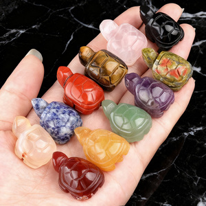 Mixed Crystal <strong>Stone</strong> Tortoise Turtle Animal Carvings Gemstone Healing <strong>Jade</strong> Crystal Rose Quartz Turtle for Gift - Product Image 1