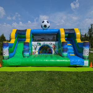 Castillo inflable comercial de PVC, casa de brinco inflable con tobogán, castillo inflable de fútbol. - Product Image 1