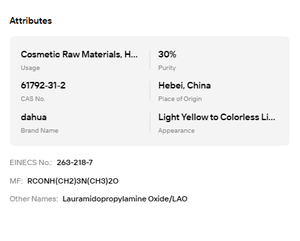 Lauramidopropylamine Oxide (LAPAO) 30% Surfactant CAS 61792-31-2 - Product Image 6
