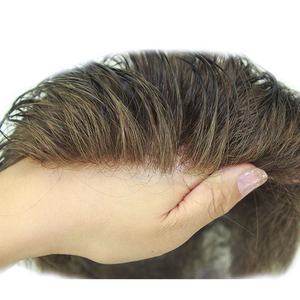 Prótesis Capilar de PU con Encaje Inyectado y Piel Fina, 100% Cabello Humano Remy Indio, Peluca para Hombre, 8"x10", Densidad Media-Ligera, Ondas de Agua, Reemplazo Capilar - Product Image 3