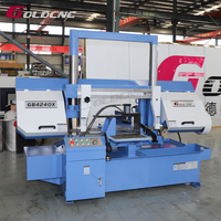 Scie à ruban industrielle intelligente GOLDCNC GB4240X, machine à angle rotatif 45-90 degrés, coupe de métal horizontale, moteur manuel à engrenages