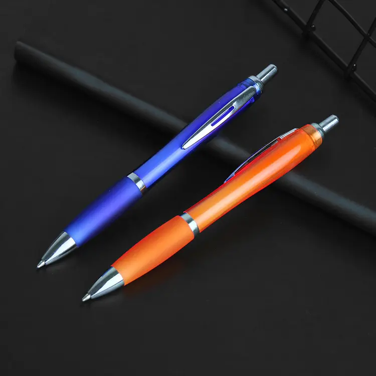 बिक्री पर नारंगी सफेद पेन जेल प्लास्टिक प्लास्टिक पेन सर्कल के साथ मोतियों के साथ बहुरंगी प्लास्टिक पेन