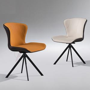 Silla de Escritorio Moderna de Cuero para Hotel con Patas de Hierro, Giratoria, para Recepción, Negociación, Comedor, Tapizada en Tela - Product Image 5