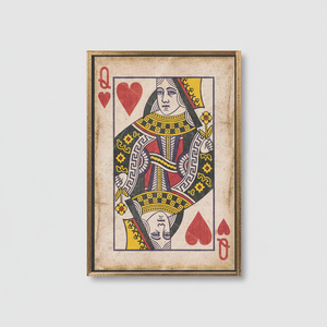 Queen of Hearts Canvas Print: Elegant Bohemian Wall Art,GOLD <b>FRAMED</b> CANVAS - Product Image 2