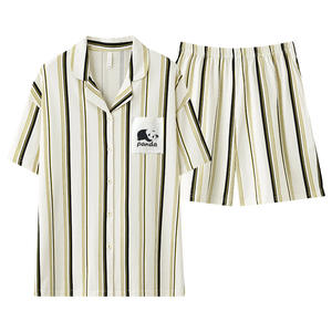 <span class=keywords><strong>Pigiama</strong></span> da donna in cotone satinato a maniche corte abito da <span class=keywords><strong>uomo</strong></span> abbigliamento Casual per la primavera e l'estate <span class=keywords><strong>taglie</strong></span> <span class=keywords><strong>forti</strong></span> morbido e Sexy - Product Image 1