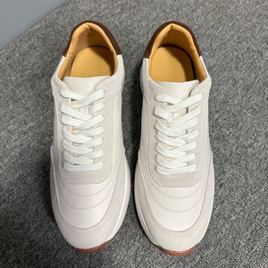 Zapatos Deportivos de Piel para Hombre QHCCID, Blancos, Acolchados, de Tacón Bajo, Estilo Casual para Caminar - Product Image 2