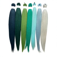 Extensions de cheveux synthétiques pré-étirées 90g, texture afro kinky straight, faciles à tresser, pour tresses et crochets