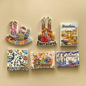 Spanje Barcelona Creatieve Persoonlijkheidsmagneet Originele Souvenirs Voor Het Moderne Huis Voor Decoratief Gebruik Op Koelkast - Product Image 1