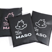 Sacs d'expédition personnalisés en gros, enveloppes noires à motif floral, sacs d'expédition recyclés, sacs d'emballage en poly mat avec logo pour les entreprises