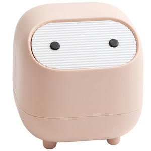 Mini poubelle de bureau Creative Ninja, double couche, avec couvercle à pression, design color block, pour la maison, le bureau et la chambre - Product Image 2