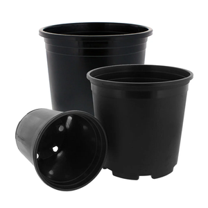 Pots en plastique noir pleine taille de 1 à 25 gallons, conteneurs de pépinière robustes et jardinières coniques rondes colorées - Product Image 1