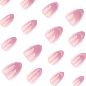 <span class=keywords><strong>Uñas</strong></span> Postizas Nuevas con Diseño Elegante, Punta Plateada Brillante, <span class=keywords><strong>Uñas</strong></span> <span class=keywords><strong>Acrílicas</strong></span> Largas en Forma de Almendra, Base Rosa Nude, <span class=keywords><strong>Uñas</strong></span> Postizas <span class=keywords><strong>Acrílicas</strong></span> Simples <span class=keywords><strong>y</strong></span> Brillantes - Product Image 3
