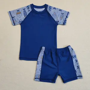 High Quality OEM Printing Children Bathing Suit 2 Piece Swimsuit Baby Boy Swimwear Kids