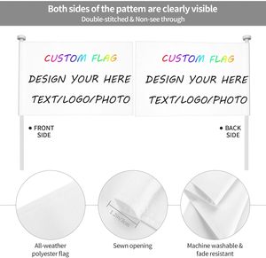 Drapeaux <span class=keywords><strong>de</strong></span> <span class=keywords><strong>voiture</strong></span> personnalisés en gros, créez votre propre drapeau, impression personnalisée, imprimez votre propre logo, photo, texte, <span class=keywords><strong>image</strong></span>, décoratif, 18x12 pouces, taille unique - Product Image 5