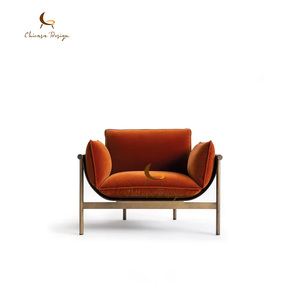 Italian Style Light Luxury PU Leather Single Chair Small Spaces Saddle Leisure Living Room Three-seater <b>Armchair</b> - Product Image 3