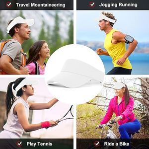 Custom Promotional Unisex Sports Sun Visor Caps Beach Adjustable Sun <b>Hat</b> Golf Tennis Polyester Cap Empty <b>Top</b> Sun Visor <b>Hat</b> - Product Image 4