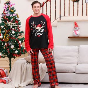 Loveda بيع بالجملة الشتاء عيد الميلاد المطبوعة الملابس المنزلية الأم والطفل دعوى منقوشة خليط مجموعة منامة - Product Image 3