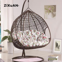 Furnitur taman luar ruangan teras balkon rotan kursi ayunan taman logam buatan tangan rotan kursi tempat tidur gantung