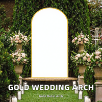 Ensemble de 3 supports d'arche de mariage B-939 en métal doré de 1,5 m – Tendance pour cérémonies de mariage, baby showers et décorations de fêtes d'anniversaire