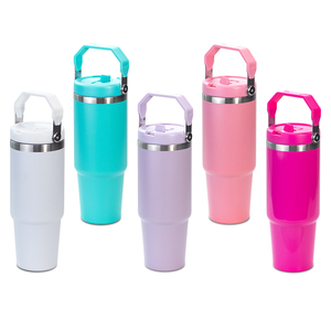 Vaso <span class=keywords><strong>de</strong></span> 30Oz y 40oz con pajita 2023, superventas, doble pared, acero inoxidable, viaje, coche, café, aislado, vasos térmicos a granel - Product Image 1