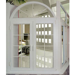 Mejor precio de fábrica Upvc doble esmalte diseño francés vinilo columpio vidrio abatible ventanas de Pvc con acero de hierro - Product Image 2
