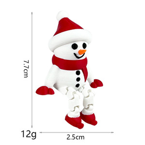 Figurina di pupazzo di neve natalizio, ornamento in plastica, altezza 3,9 pollici, decorazioni per esposizione natalizia - Product Image 4
