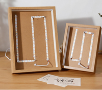 Cadre photo personnalisé en bois massif avec lumière LED 3D, cadre photo en hêtre avec lumière LED