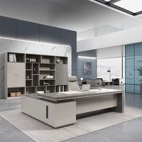 Bureau de direction en bois massif, un bureau d'ordinateur simple pour une personne pour les patrons ou les meubles de bureau exécutif