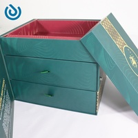 Maßgefertigte Luxus-Geschenkbox mit 3 Schubladen und Griff, Recycelbare Verpackung für Feiertagsdesserts und Mondkuchen