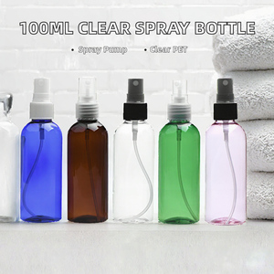 Botella de Perfume de Plástico PET Transparente de 100 ml con Pulverizador y Tapa, Parte Separada para Líquidos y Partículas - Product Image 2