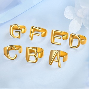Merryshine Women Jewelry Customization Gold Adjustable Alphabet <strong>Initial</strong> Letter <strong>Rings</strong> - Product Image 3