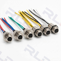 Auf Lager M12 Buchse-Stecker Verlängerungsverbinder 2~8-polig Wasserdicht IP67 Kabel