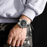 NAVIFORCE Officiel 9257 Montre numérique à quartz en acier inoxydable à double affichage Fabricants Chronographe multifonctionnel