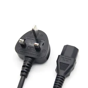 Negro 1,2 M/1,5 M/1,8 M BS 1363 fundido 13A IEC320 C13 Reino Unido de extensión de alimentación de 3 pines conector de cable