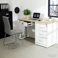 Table de direction contemporaine simple pour bureau, avec plateau en bois massif et base en acier, pour cadre, personnel et conseil d'administration