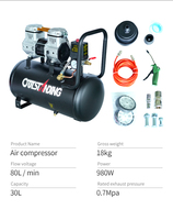 Compresseur d'air haute pression 30L à piston 40 bars, pompe à air pour pneus de voiture, compresseur d'air pour usage domestique et restaurant