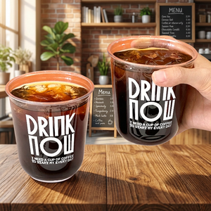 Gobelets en plastique PP transparents jetables en forme de U de 360 ml, 500 ml, 700 ml, 95 mm pour boissons, jus, thé, à emporter - Product Image 1