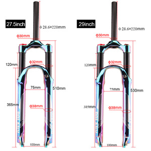 Bolany-horquilla de aleación de aluminio para bicicleta de montaña, accesorio de suspensión de 2021/29er, chapado al vacío, 27,5mm, 120 - Product Image 4