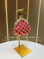 Sac à bandoulière mini en strass brillants pour femme, sac seau en cristal avec chaîne perlée ajourée pour soirée