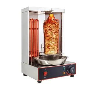 Profession eller Shawarma Grill Elektro-Shawarma-Maschine Elektrischer vertikaler Kebab Grill Gyro Rotis serie Ofen mit 2 Heizrohren