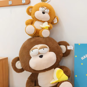 Petite poupée singe assise sur une banane, jouet en peluche, hauteur 35-65 cm, nouvelle décoration pour la maison, poupée en tissu, idéale comme cadeau de fête - Product Image 2