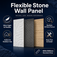 Revêtement mural flexible en travertin rustique, panneau de décoration de luxe pour mur d'accentuation