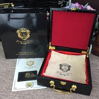 Sacs cadeaux en carton noir gaufré crocodile, écologiques, recyclés, avec logo personnalisé, impression dorée et poignées en corde de coton, luxe