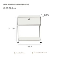 Table de chevet modulaire en acier inoxydable, 1x2, 1 porte battante, moderne, pliable et écologique, facile à assembler, personnalisable