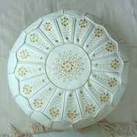 Pouf rond en cuir non rembourré-repose-pieds repose-pieds marocain, housse de repose-pieds-décor Boho-salon bohème